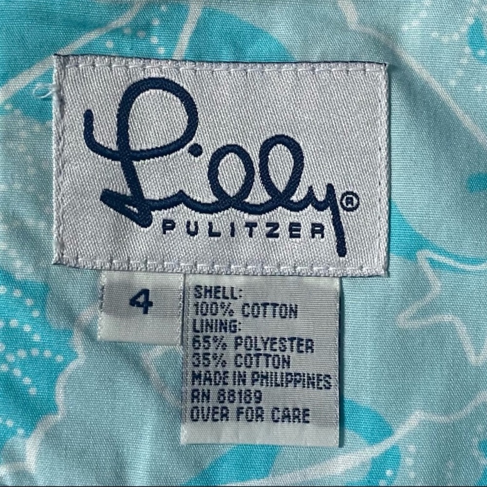 Lilly Pulitzer Sleeveless Krista Shift Dress in Scuba Blue Seahorse Size 4 - Picture 7 of 8